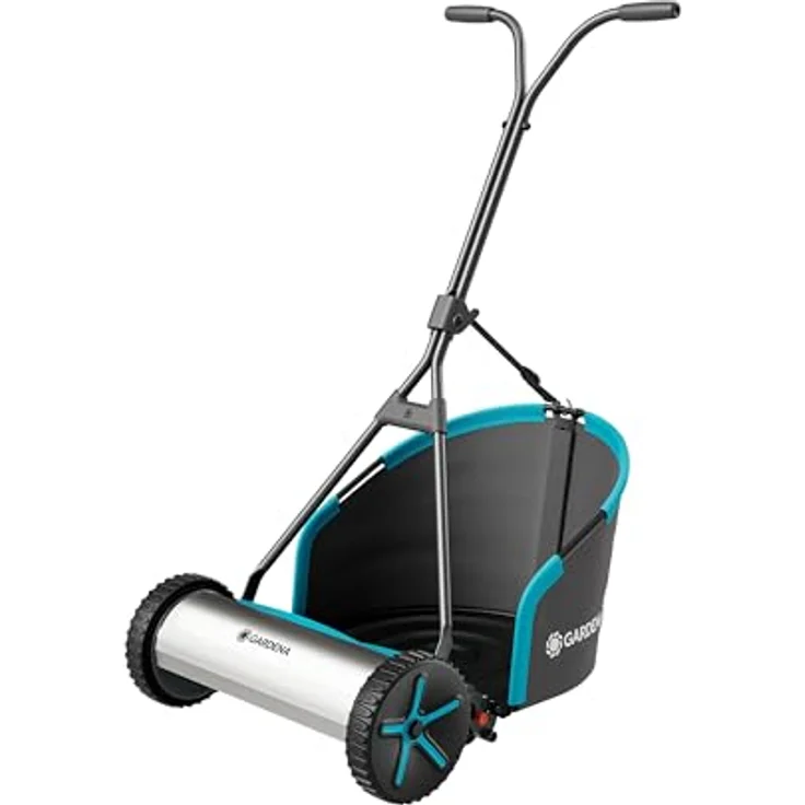 Gardena Spindelmäher Plus 400, Hand-Rasenmäher mit Fangkorb und präzisen Messern für perfekten englischen Rasenlook, geeignet für Rasenflächen bis 250 m² – Bild 1