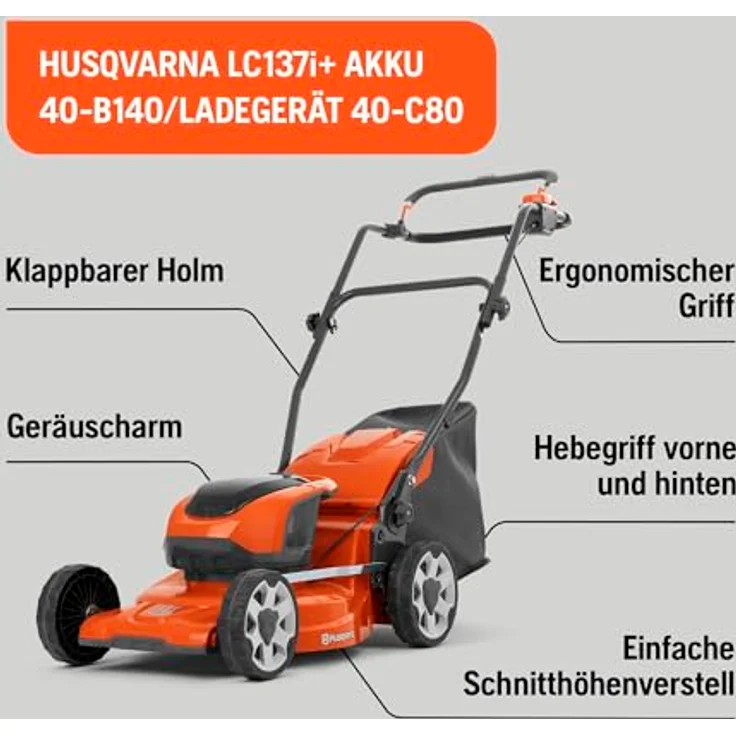 Husqvarna Rasenmäher LC 137i Set Akku-Rasenmäher mit Akku BLi20 und Ladegerät C80 – Bild 2