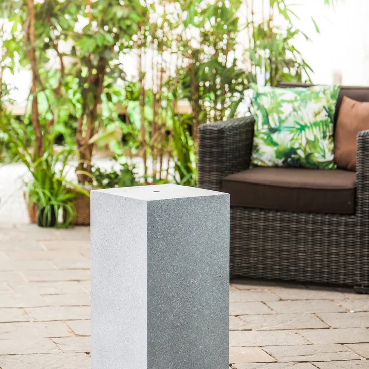 Heissner Gartenbrunnen-Sockel "Tower", granite color, 39x39x68cm (016612-09)