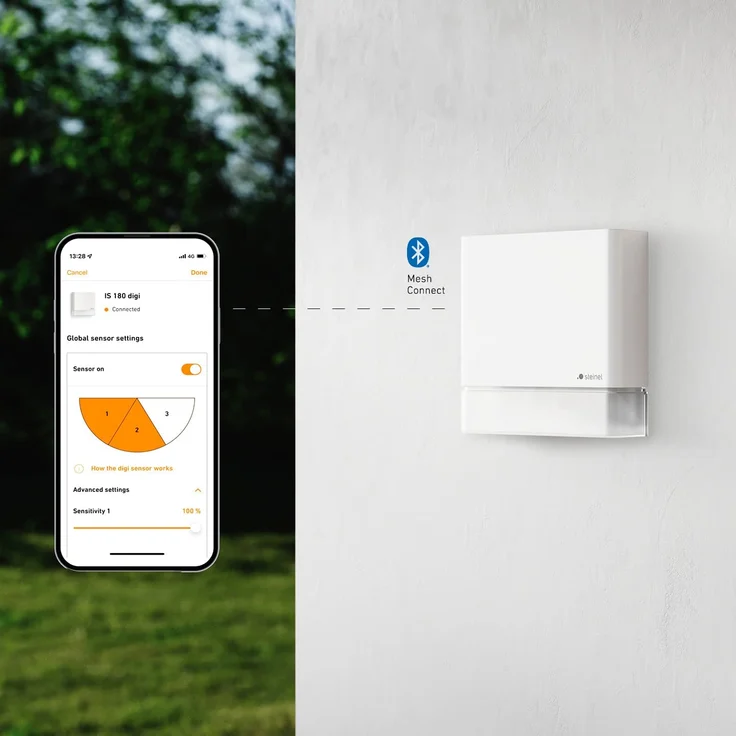 Steinel Bewegungsmelder IS 180 digi weiß, 180° Erfassung, Reichweite Sensor 8 m, 3 digital einstellbare Erfassungszonen, Bluetooth Mesh – Bild 4