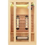 Artsauna - Infrarotkabine Nyborg S120V – Vollspektrum Infrarotsauna - 2 Personen – LED-Farblicht, digitaler Steuerung – Hemlock-Holz
