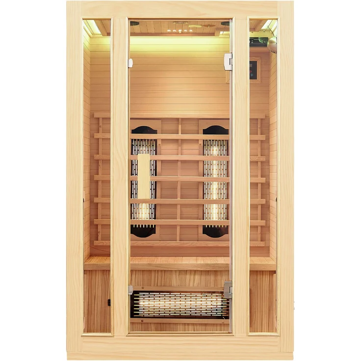 Artsauna - Infrarotkabine Nyborg S120V – Vollspektrum Infrarotsauna - 2 Personen – LED-Farblicht, digitaler Steuerung – Hemlock-Holz – Bild 1
