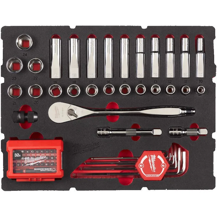 Milwaukee PACKOUT 1-2'' Steckschlüsseleinsatz Set 70tlg.