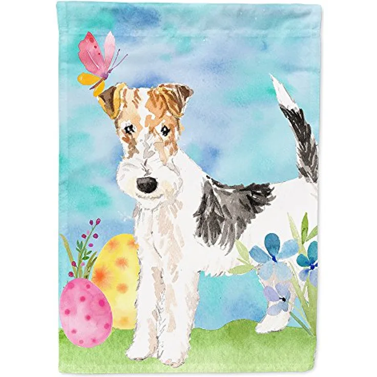 Carolines Treasures CK1892GF Ostereier Fox Terrier, Gartengröße, Outdoor-Flaggen, Mehrfarbig