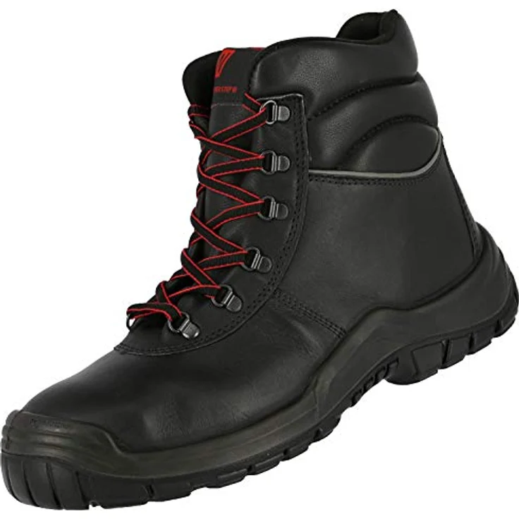 Nitras POWER STEP MID+ Sicherheitsschuhe, Sicherheitsstiefel S3 HRO SRC, schwarz, Größe 42, Volleder, durchtrittsicher, DGUV-zertifiziert – Bild 1