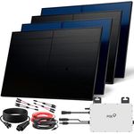 SUNNIVA® 2000W Balkonkraftwerk BIFAZIAL FULLBLACK, komplett mit FOXESS 800W Wechselrichter, 4x 500W Glas-Glas Solarmodulen, Bluetooth, inkl. 5m Kabel, steckerfertig