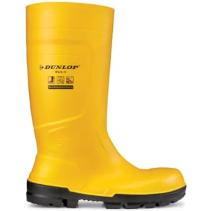 Dunlop Sicherheitsstiefel S5 EN ISO 20345:2022, Größe 47, gelb, mit Stahl-Zehenschutzkappe und durchtrittsicherer Zwischensohle, PVC, ölbeständig, antistatisch – Bild 2