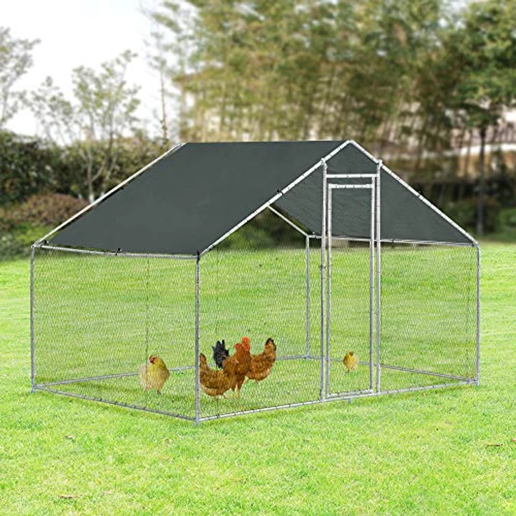 pro.tec Freigehege »Wels« 3 x 2 x 2 m, Kleintiergehege mit Sonnendach, UV-beständig, silber-grün – Bild 2