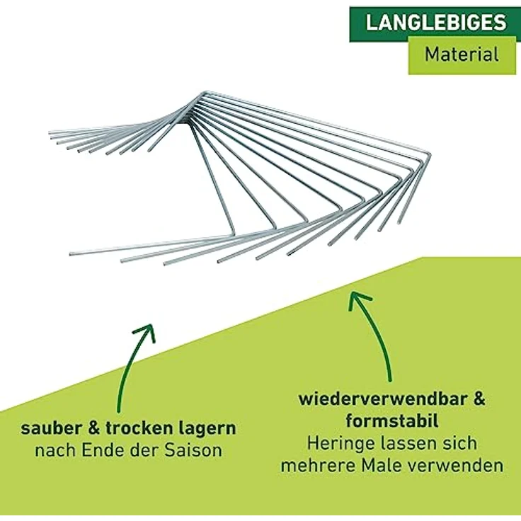 Windhager Metall-Heringe Erdanker Bodenanker Befestigungsanker Befestigungshering, verzinkt, 15 x 25 cm x Ø 4mm, 10 Stück, 06402, 05638 – Bild 4