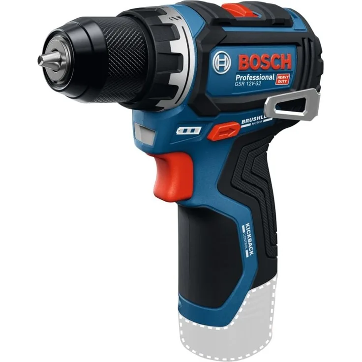 Bosch Akku-Bohrschrauber GSR 12V-32 Professional, kompakt mit Advanced KickBack Control und bürstenlosem Motor, Karton