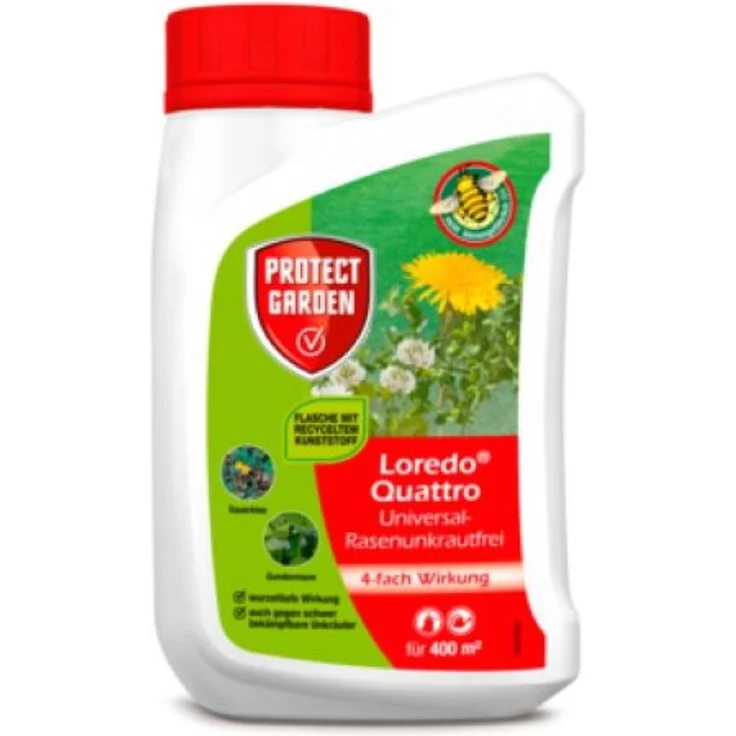 Protect Garden Loredo Quattro, Unkrautbekämpfungsmittel, 400 ml, rasenfreundlich, wurzeltiefe Wirkung gegen sämtliche Unkräuter