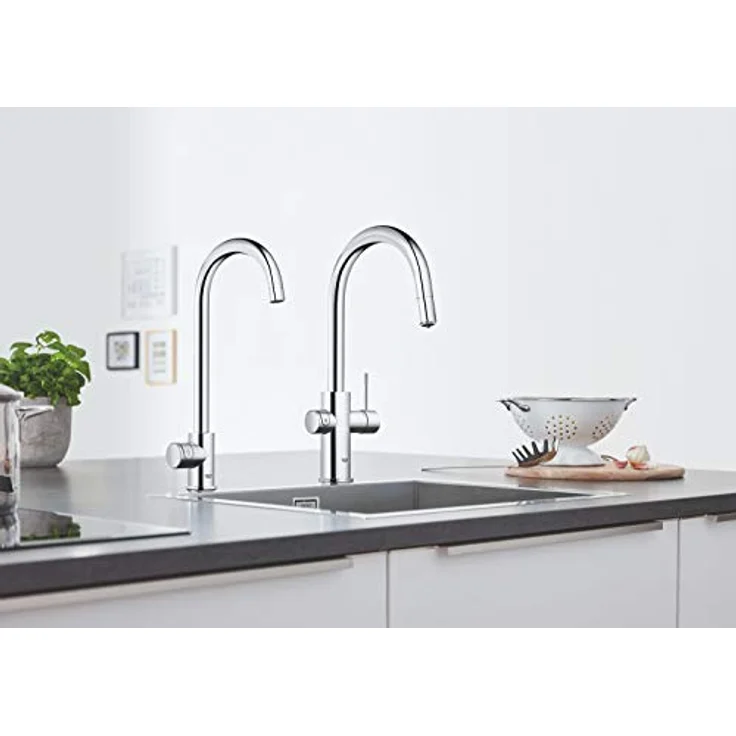 Grohe Küchenarmatur Red Mono L-Auslauf, Boiler M, mit kindersicheren Touch-Tasten für kochendes Wasser, Hochdruck, isolierter Rohrauslauf – Bild 2