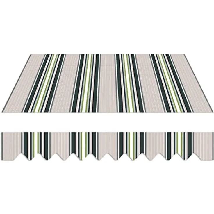 home Trends Markisenstoff 4m Markise mit Volant 4 x 3 m wasserabweisend & Sonnenschutz Ersatz Markisentuch P6002, Balkon Markise, 387 x 300cm, blau