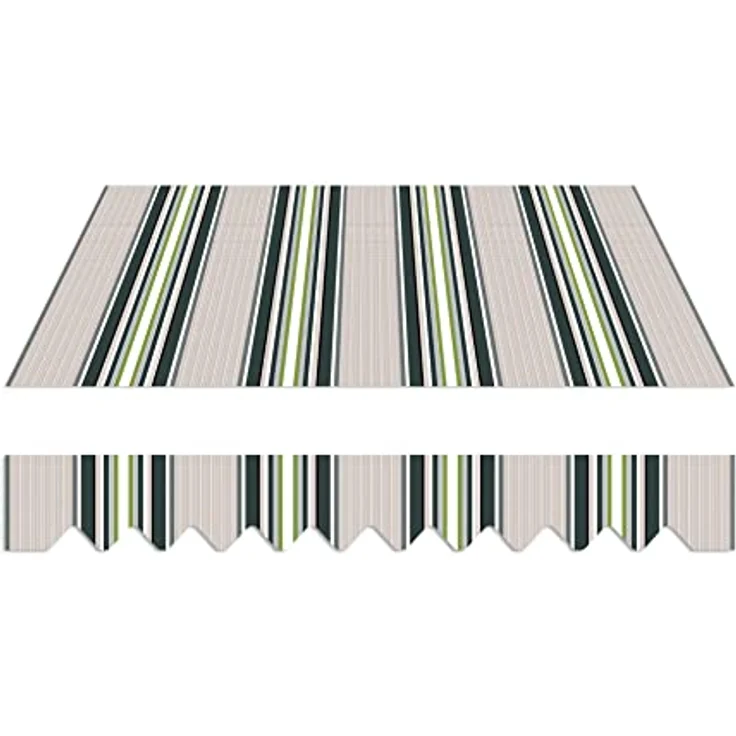 home Trends Markisenstoff 4m Markise mit Volant 4 x 3 m wasserabweisend & Sonnenschutz Ersatz Markisentuch P6002, Balkon Markise, 387 x 300cm, blau – Bild 1