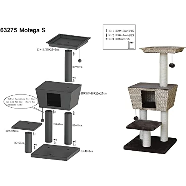 Nobby Kratzbaum MOTEGA S 48x48 cm 114 cm hellbraun – Bild 2