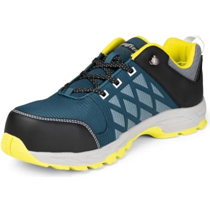 GOODYEAR S1P Sicherheitsschuhe, Atmungsaktive Arbeitsschuhe in Petrol/Gelb, Größe 45 – Bild 6