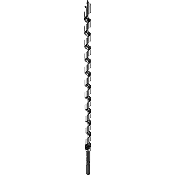 FISCH Schlangenbohrer 1/4" Sechskant, 460 mm Länge, 8 mm Bohrer mit Gewindespitze und Vorschneider
