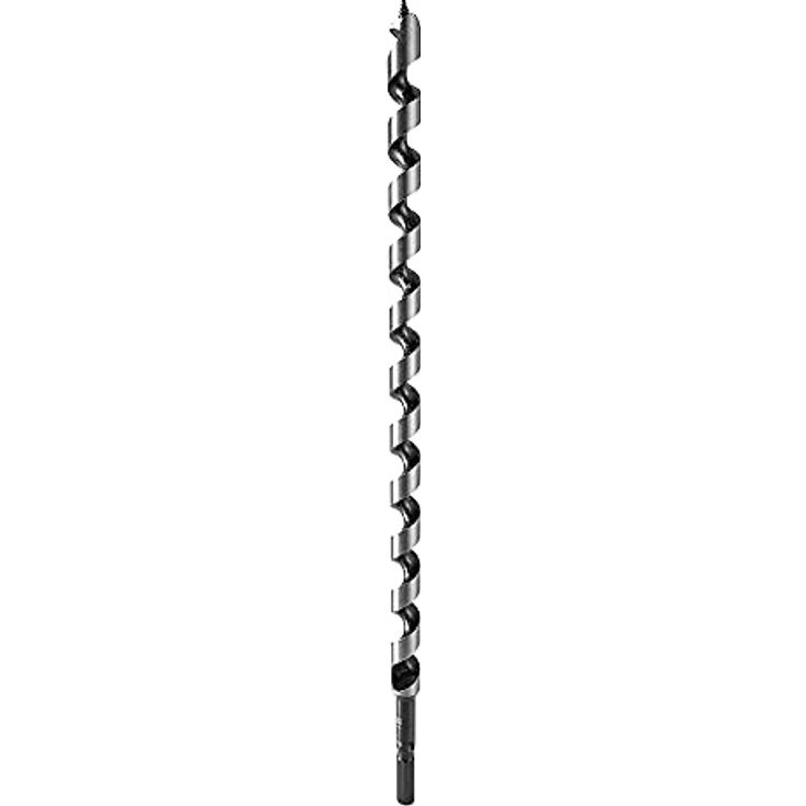 FISCH Schlangenbohrer 1/4" Sechskant, 460 mm Länge, 8 mm Bohrer mit Gewindespitze und Vorschneider