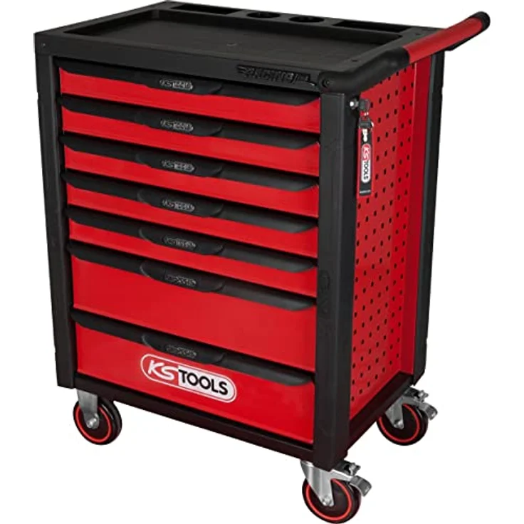 KS Tools 826.0007 RACINGline SCHWARZ-ROT Werkstattwagen mit 7 Schubladen – Bild 2