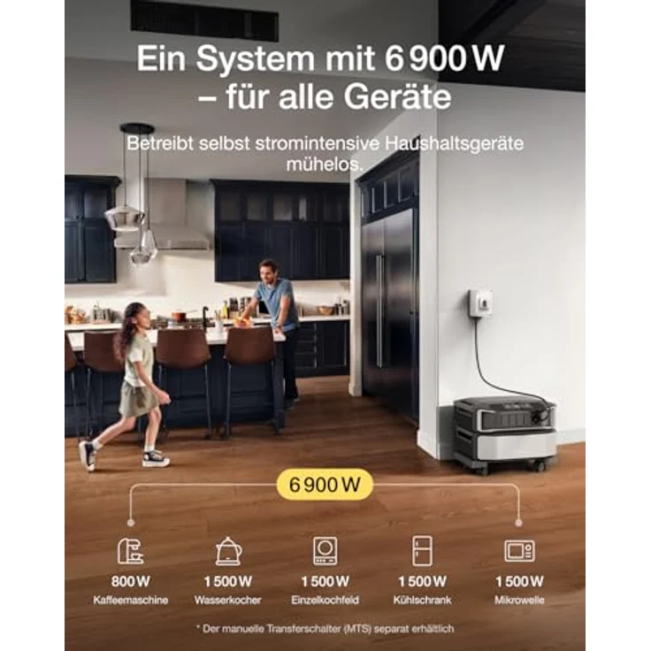 EF ECOFLOW DELTA Pro Ultra tragbare Powerstation 6144 Wh, 6900 W AC-Ausgang, erweiterbar auf 30 kWh, App-Steuerung, Solargenerator für Zuhause und Wohnmobile – Bild 2