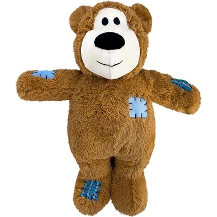 KONG Wild Knots Jumbo Bear, Riesiger Plüsch-Teddybär mit Seilskelett und Quietscher, ideal für Hunde aller Größen – Bild 4