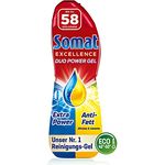Somat Excellence Duo Power Gel Zitrone & Limette, Geschirrspülmittel für 58 Spülgänge, XXL-Pack, kraftvolle Formel gegen Fett und eingebrannte Speisereste, frischer Duft