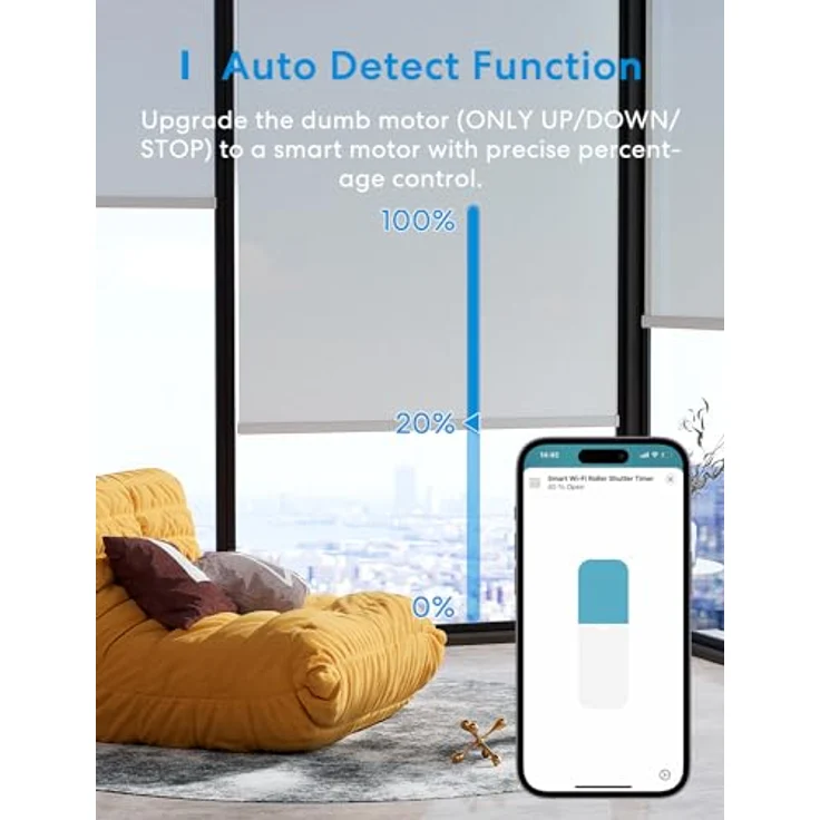 Meross Smart Rolladenschalter WLAN mit Zeitschaltuhr, kompatibel mit HomeKit, Alexa und Google Home, 80x80mm – Touch-Schalter für elektrische Rollläden, 4er Pack (benötigt Nullleiter) – Bild 4