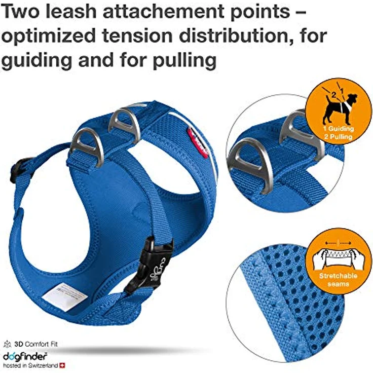Curli Basic Geschirr Air-Mesh, Blue, XS – Bild 2