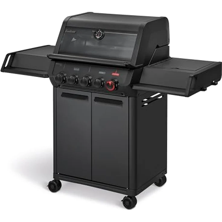 Enders Monroe Pro 3 SIKR Turbo Shadow, Gasgrill mit 3 Edelstahlbrennern, Hochleistungshitzezone, Rückwandbrenner und gusseisernem Rost, Graphit – Bild 2
