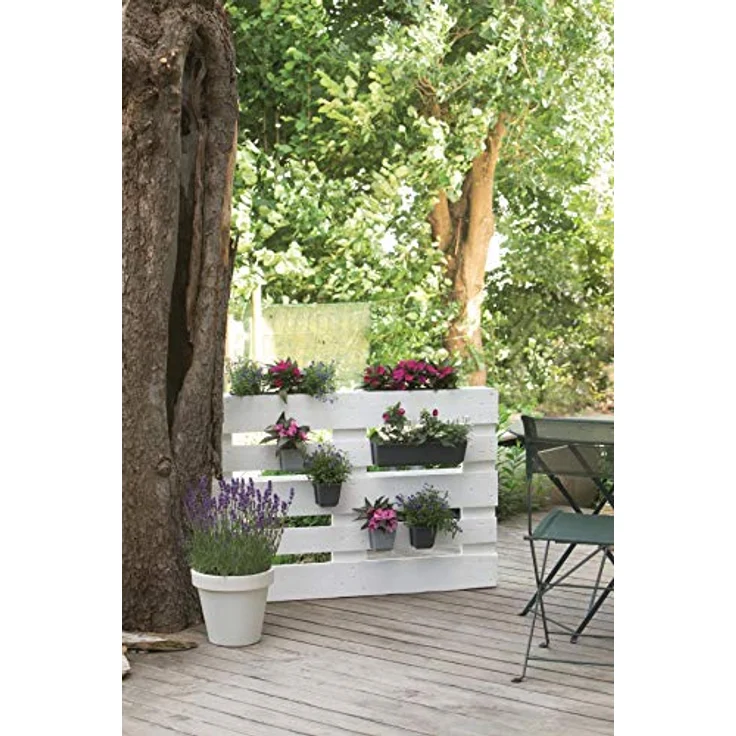 Geli Easy Pflanzgef?? f?r Europaletten Pflanztopf Anthrazit Blumentopf Blumenk?Bel Pflanztopf (18x14 cm) – Bild 4