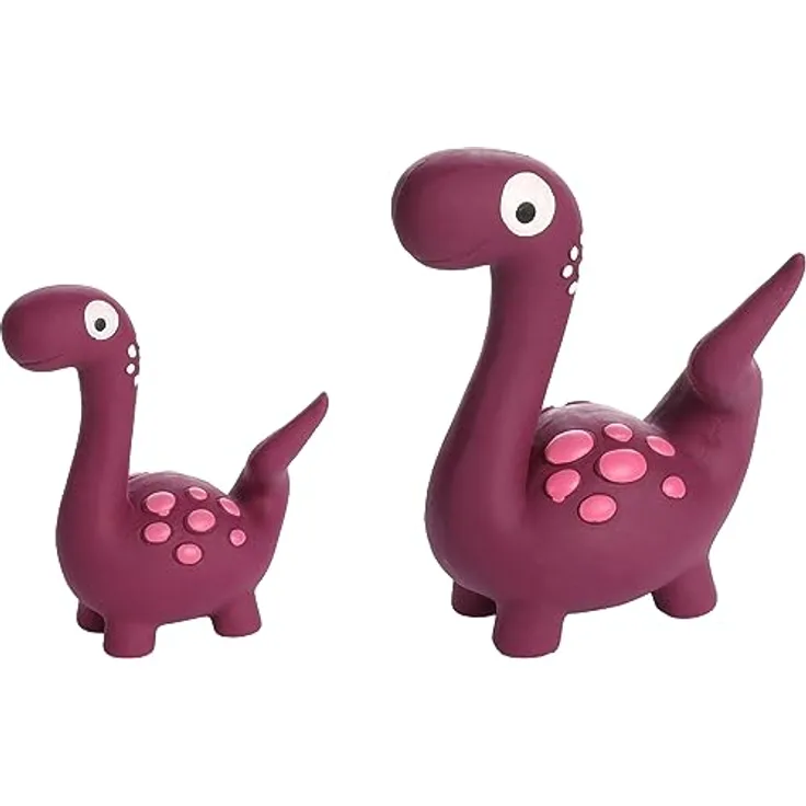 Flamingo HS PUGA Latex Dino, violett, Tierspielzeug, 6,5x12,5x15 cm