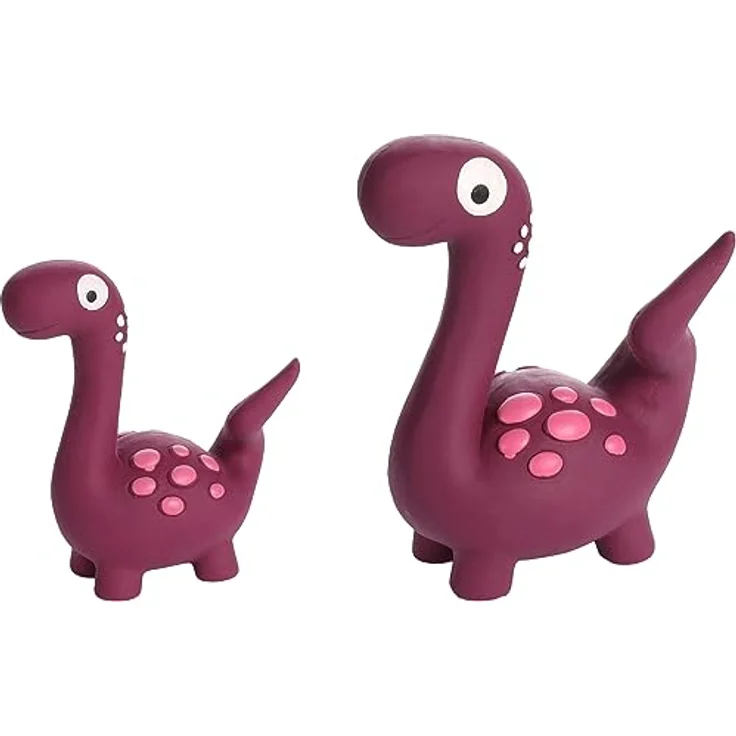 Flamingo HS PUGA Latex Dino, violett, Tierspielzeug, 6,5x12,5x15 cm