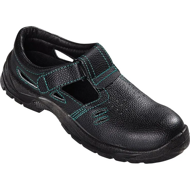 teXXor Gap S1 Sicherheitsschuh, schwarz aus genarbtem Rindleder, mit atmungsaktivem Textil-Funktionsfutter und Stahl-Zehenschutzkappe