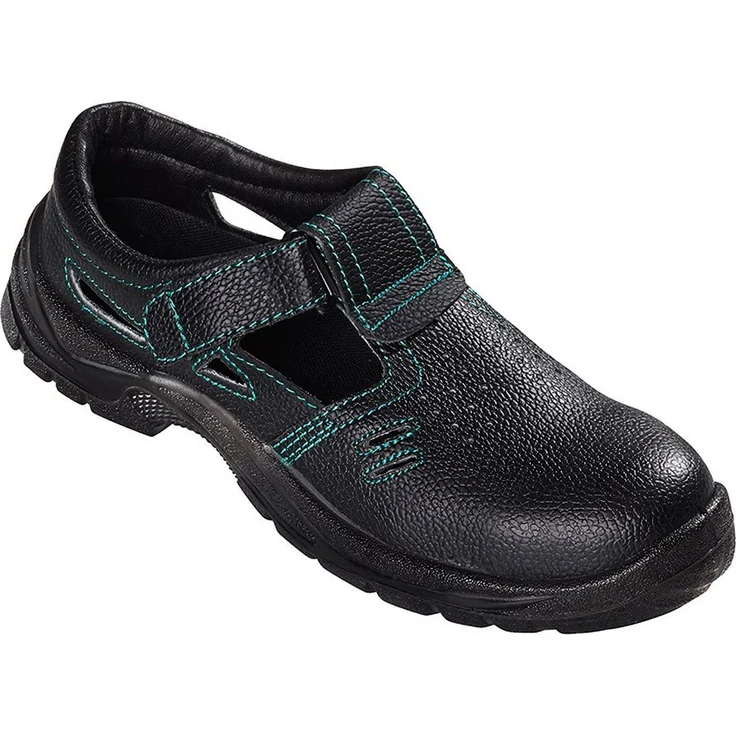 teXXor Gap S1 Sicherheitsschuh, schwarz aus genarbtem Rindleder, mit atmungsaktivem Textil-Funktionsfutter und Stahl-Zehenschutzkappe