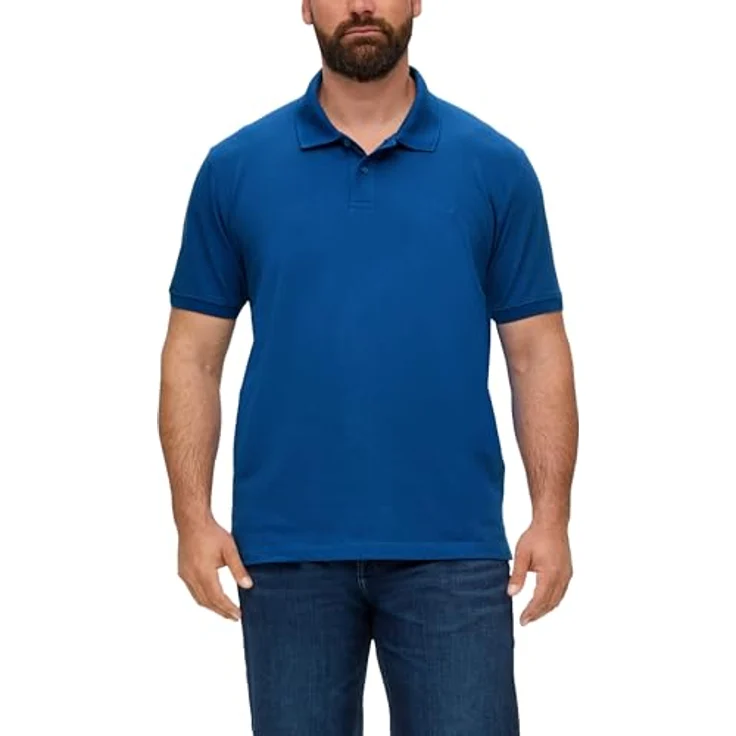 s.Oliver Poloshirt mit Logostickerei, Baumwolle, hüftlang, Rundhalsausschnitt, Jerseystoff (schwarz) – Bild 10