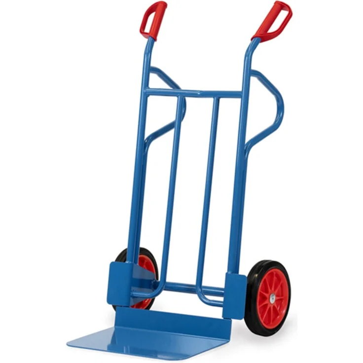 Fetra Stahlrohrkarre 1200mm, Schaufel 300x480mm, Vollgummibereifung, pulverbeschichtet blau, Tragkraft 350kg