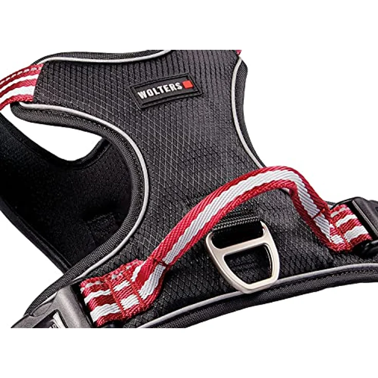 Wolters Active Pro Geschirr Gr. 6, 70-85 cm x 2,5 cm, champagner/silber, gut gepolstert mit reflektierenden Nähten, Halsband + Leine – Bild 8