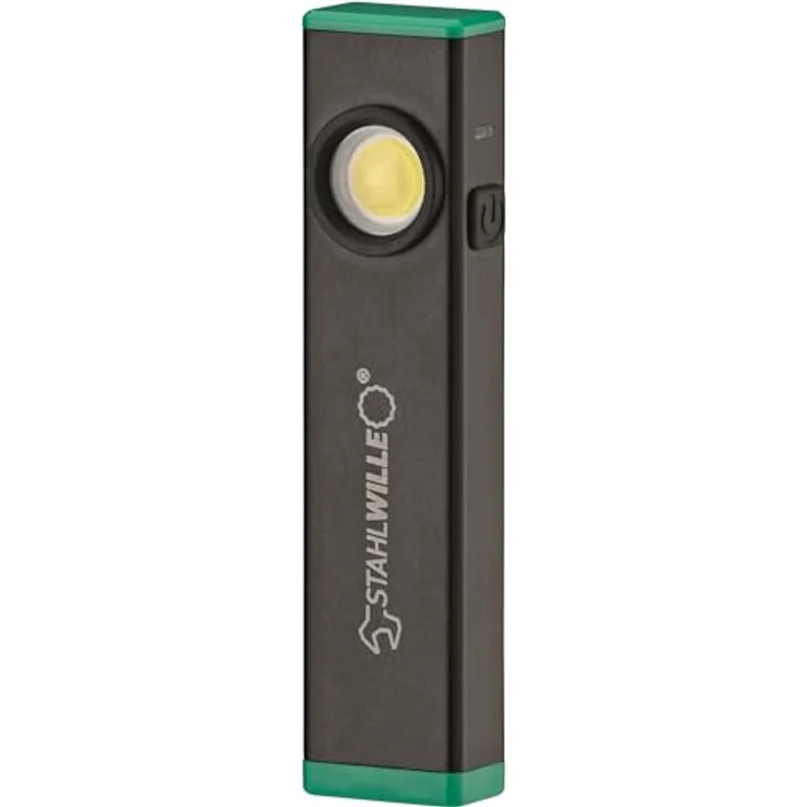 STAHLWILLE Mini LED Arbeitsleuchte 13134 mit Halteclip und Magnet | bis 500 Lumen, 3h Leuchtdauer | integrierter Akku, USB-C Taschenlampe, Schwarz – Bild 1