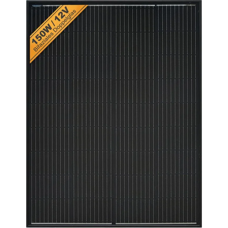 enjoy solar Bifaziales PERC Monokristallines Solarmodul 150W/210W, Dual Glas Design, 12V/36V, hohe Effizienz mit 90% Leistungsgarantie für 10 Jahre und 80% für 25 Jahre