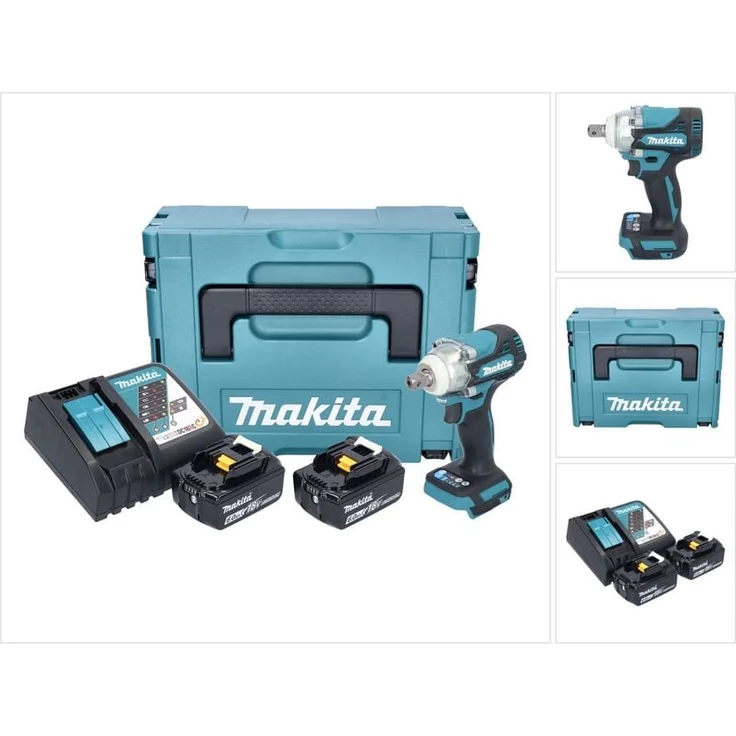 Makita DTW 301 RGJ, Akku Schlagschrauber 18 V mit 330 Nm, 2x 6,0 Ah Akku, Ladegerät & Makpac, Brushless Motor, LED-Arbeitslicht, Auto-Stopp-Funktion