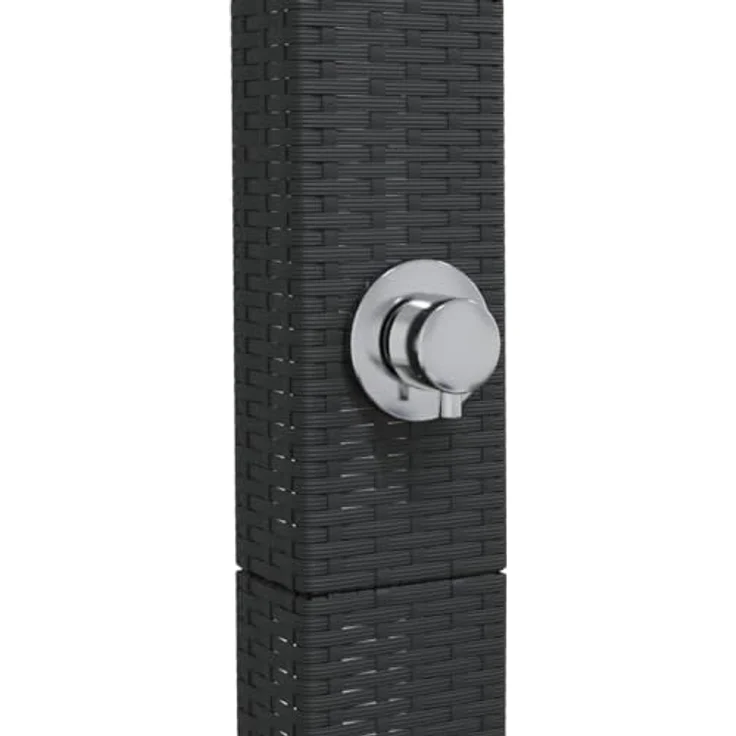 vidaXL Gartendusche aus Poly Rattan, freistehend, schwarz – Bild 6