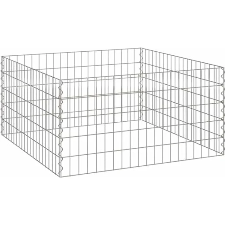 vidaXL Komposter Gartenkomposter 100x100x50 cm aus verzinktem Stahl, quadratisch, silber, für außen – Bild 1