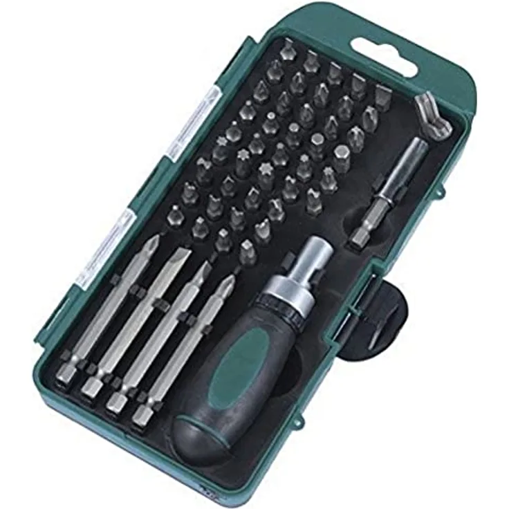 Brüder Mannesmann M29893 Bit-Set, 49-teilig mit verschiedenen Schraubenzügen und Bits