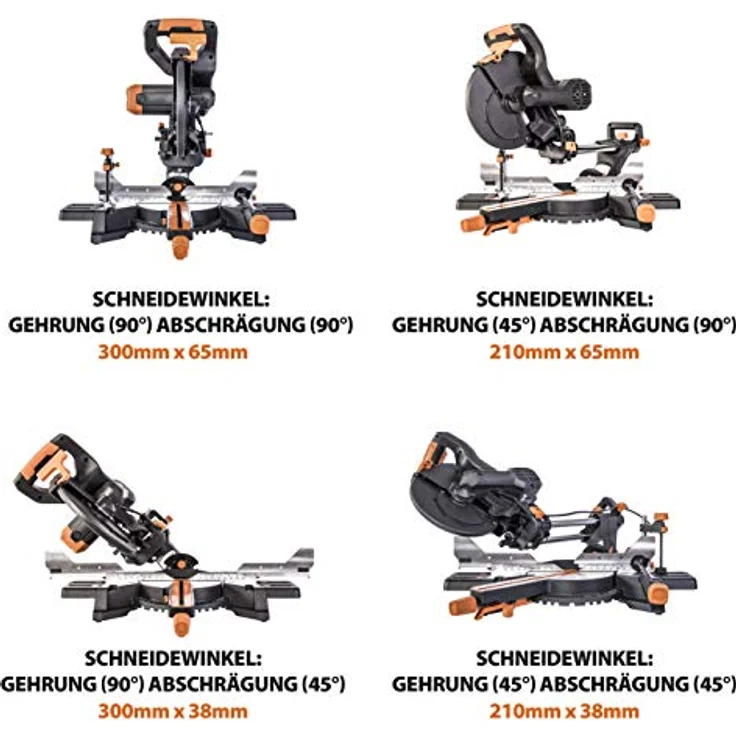 Evolution Power Tools - R210SMS-300+ Mehrzweck-Gleit-Gehrungssäge mit Plus Pack, 210 mm (230 V) – Bild 5