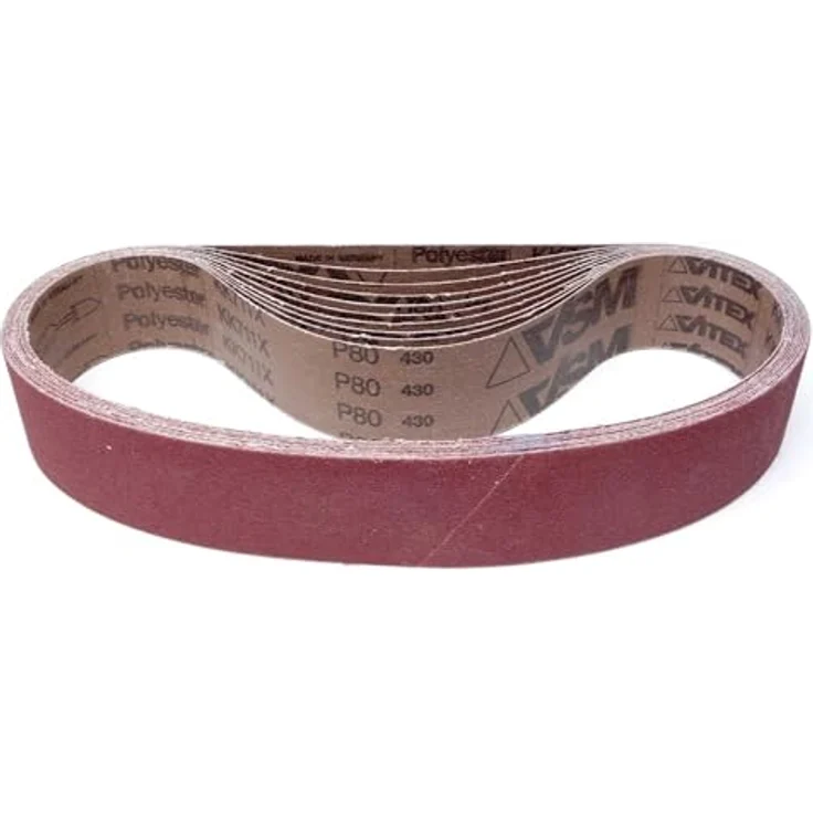 VSM KK711X Schleifband, Gewebe-Schleifband 40 x 577 mm, 10 Stück, Körnung P120, für Metall und Holz – Bild 1