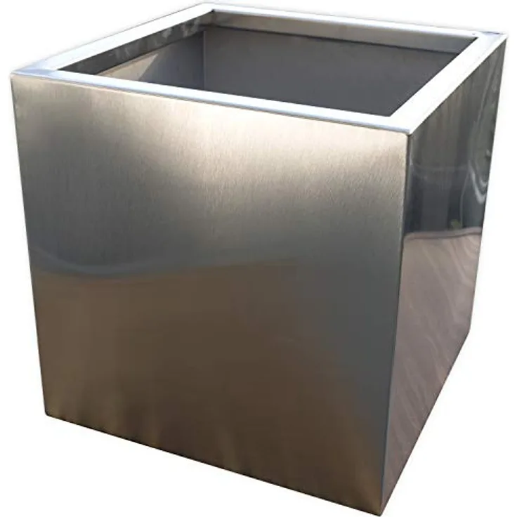Köhko® Designer-Blumenkübel aus Edelstahl VIVO 28 x 28 x 27 cm | matt gebürsteter Pflanztopf eckig & groß
