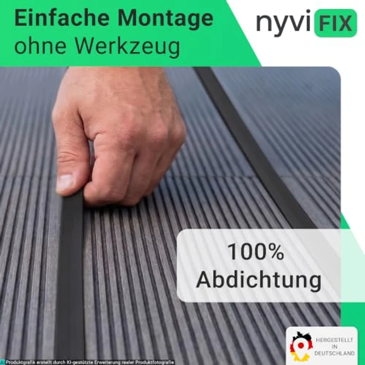 NYVI NYVIFix Terrassendielen Fugendichtband, Profi Dichtung für WPC/PVC/Stein/Holzboden, 10,5mm & 14mm, UV-beständig, grau/braun/dunkelbraun/schwarz, Made in Germany – Bild 4