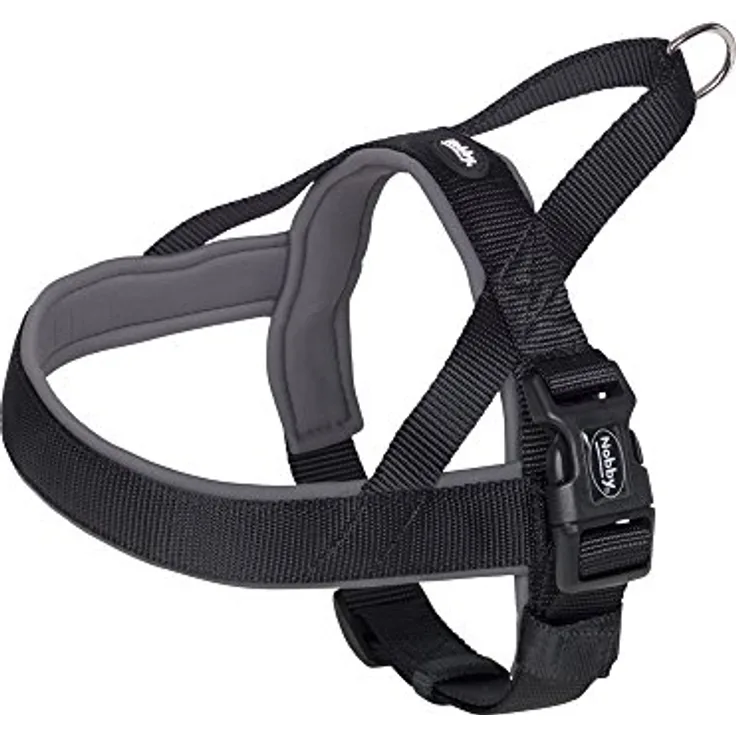 Nobby Norwegergeschirr Classic Preno, schwarz / grau L: 60-76 cm + 46 cm, B: 25/35 mm, 1 Stück