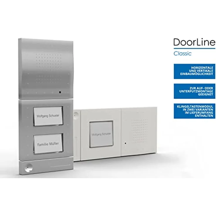 DoorLine Classic Silber Türsprechanlage, Klingel, Türöffner anschließbar, Haustelefon und Handy als Gegensprechanlage, Anschluss a-b 2-Draht – Bild 8