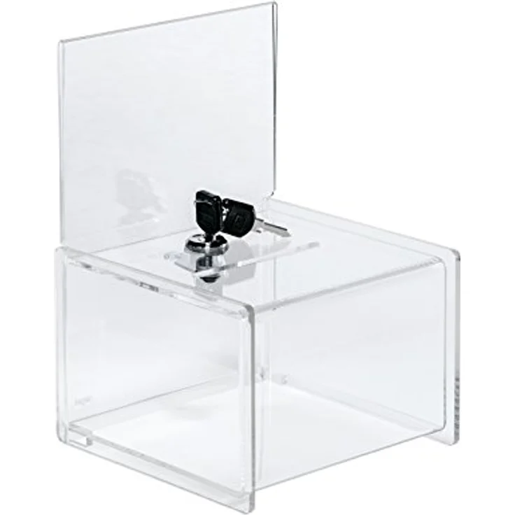 SIGEL VA151 abschließbare Spendenbox / Losbox, Acryl, 15 x 15 x 21,2 cm – Bild 2